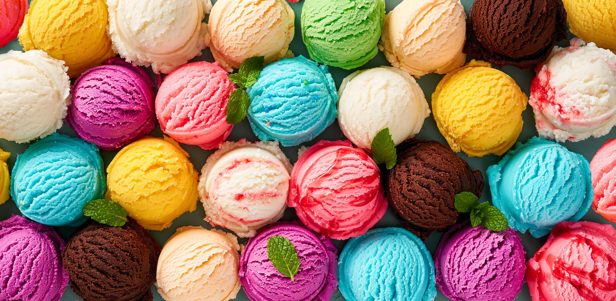 colorful scoops of ice cream