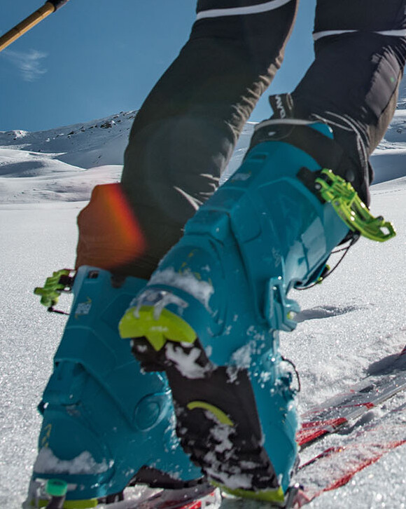 Ski boot in snow